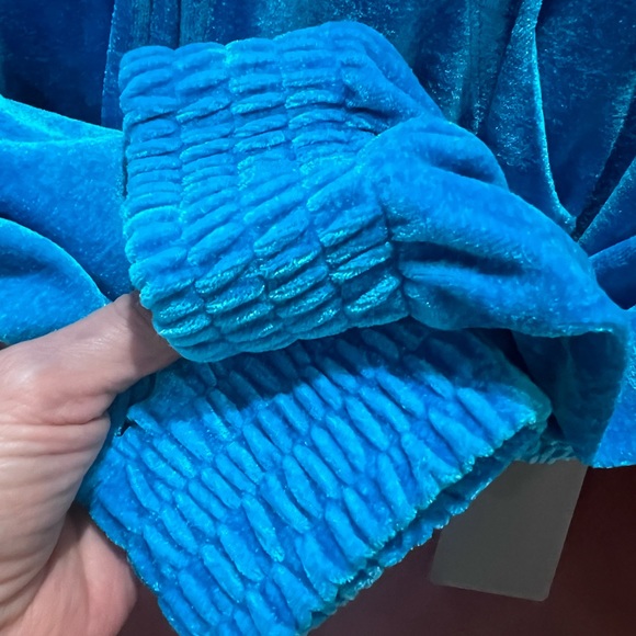 Balenciaga plush hoodie, rich turquoise color! - Picture 4 of 11